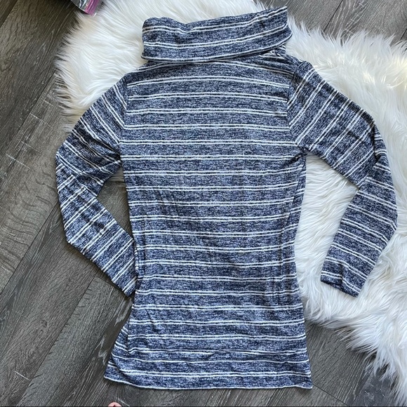 Market& Spruce funnel neck sweater striped burnout - Picture 2 of 6